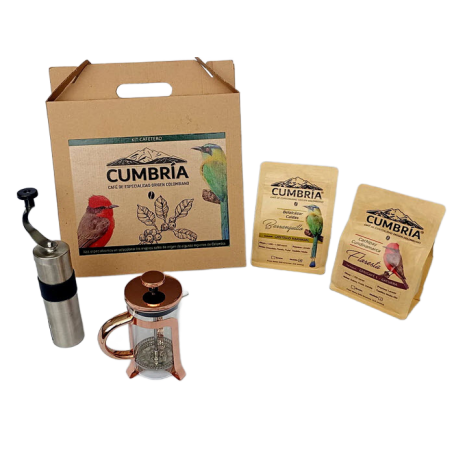 Kit 2 cafes Prensa Bronce y Molino